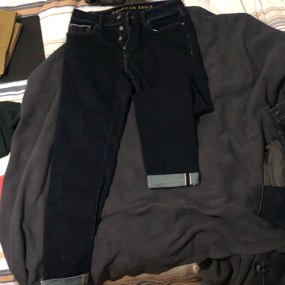 American Eagle Flex Selvedge Raw Denim Jean
